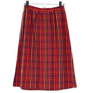 Vintage Maxi Skirt Womens M Burgundy Handmade Retro Boho Hippie 70's Brady Bunch